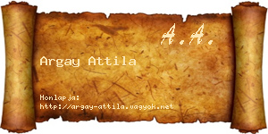 Argay Attila névjegykártya